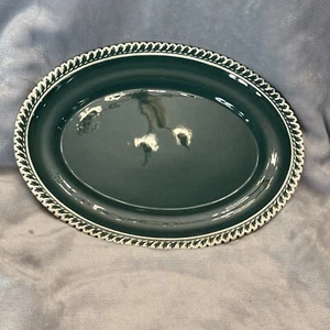 Harker Pate sur Pate Ware 11 3/4 Teal Dinnerware Platter - Picture 1 of 3