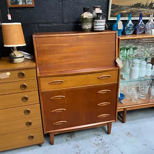 Vintage Jentique Mid Century Teak Writing Bureau Desk - Picture 1 of 8