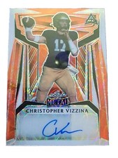 Christopher Vizzina 2023 Leaf Metal 1/2 XRC Kaleidoscope Autograph Football Card