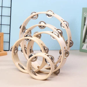 4/6/7/8/10In Hand Drum Toy Orff Musical Instrument Tambourine Hand Cranked Bell - Picture 1 of 17