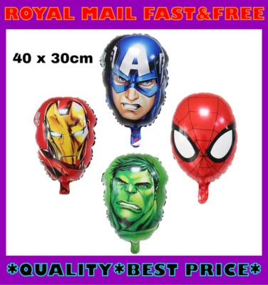 17" Globos de Lámina Vengadores Hulk Spiderman Iron Man Capitán América 40cm x 30cm Foto 1 de 4