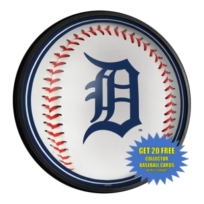 Detroit Tigers 18" Round Slimline Lighted Wall Sign - Image 1 of 4