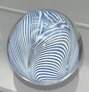 Glass Paperweight Marked Cambridge Glass Making 1981 Blue 6cm tall English Retro - Picture 1 of 11