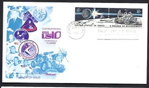 U S #1435b Decade in Space FDC, Fleetwood Cachet, Huntsville, Al. Francobollo postale - Foto 1 di 1