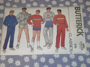 80's BUTTERICK 6893 MEN'S SPORTS JACKET TOP SHORTS & PANTS PATTERN-UNCUT-42-48 - Picture 1 of 2