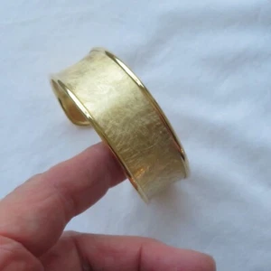 Veronese Gold vermeil Sterling Silver cuff bangle - bark/crazed finish - Picture 1 of 19