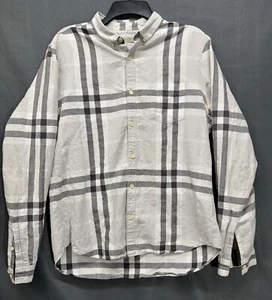 Burberry Brit Men's Long Sleeve Grey Plaid Shirt Slim Fit XL *blemishes see pics - Picture 1 of 13