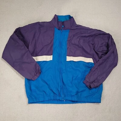 Vintage Pacific Trail Windbreaker Jacket Mens Medium Blue Full Zip Mesh Lined - Image 1 of 4