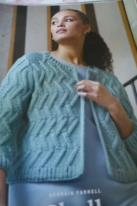 Knitting Pattern -Lady's Lovely Cropped Cardigan In Chunky - Sizes 28-62in - Picture 1 of 2