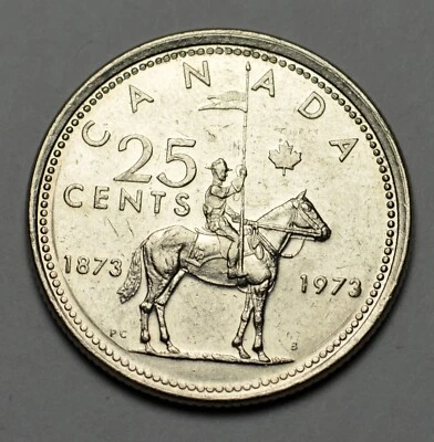 1973 Canada RCMP 25¢ Quarter - Collectible grade VF+ - Image 1 of 2