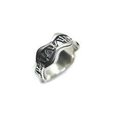 Handmade Sterling Silver Ring Wave Band Trident Genuine Solid Stamped 925