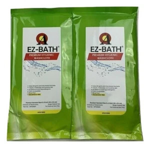 EZ-BATH StayDry Adult Wipe or Washcloth  2 Pouches 16 Sheets  - Picture 1 of 7