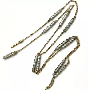 Rare Antique Victorian Enamelled Necklace Chain Rolled Gold - Picture 1 of 22