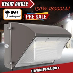 150W LED Wall Pack Lights with Dusk-to-Dawn Sensor, Commercial Security Lighting - Picture 1 of 18