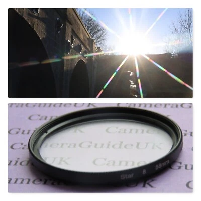 58mm 8 Point Star-effect Cross Screen for Canon R Nikon Sony Pentax Camera Lens - Image 1 of 2