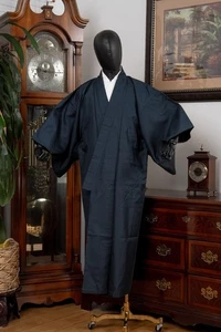 DEAR VANILLA JAPANESE KIMONO MEN'S ROBE GOWN AUTHENTIC JAPAN VINTAGE SAMURAI - Picture 1 of 7