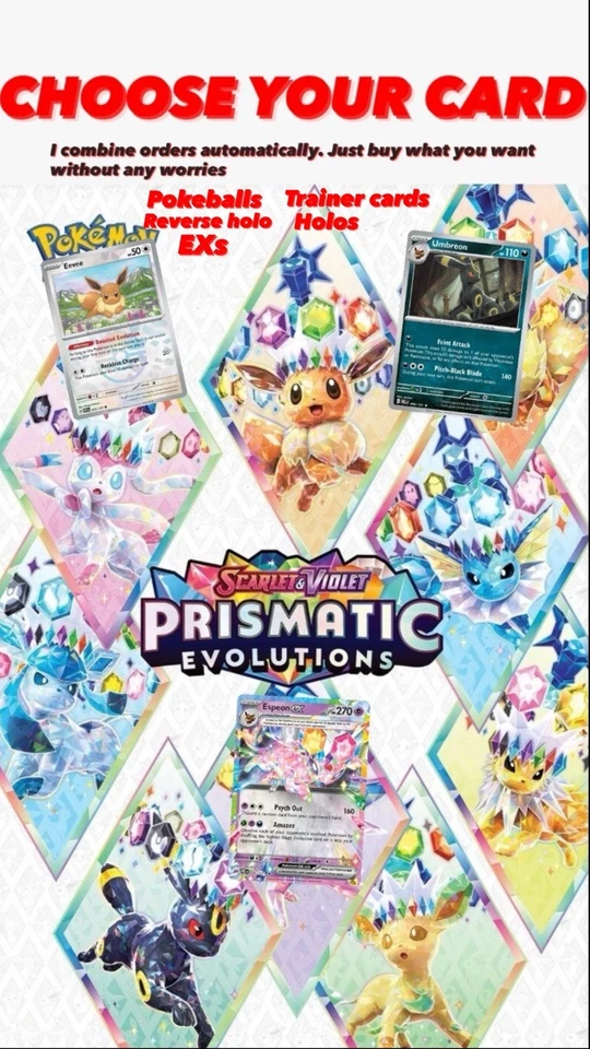 Pokémon Scarlet & Violet Prismatic Evolutions *CHOOSE YOUR CARD* - Image 1 of 1
