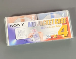 4 x SONY Colección Color Perla 74min Grabable MiniDisc MD Chaqueta Estuche - Imagen 1 de 4