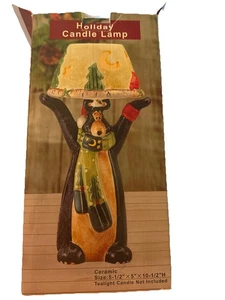 Holiday Candle Lamp Black Bear - Picture 1 of 12