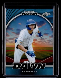 AJ GRACIA 2025 Leaf Baseball Nation #3/7 BLUE PRISMATIC - Picture 1 of 2