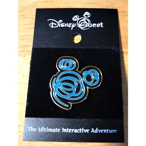 Vintage Downtown Disney DisneyQuest Blue Hurricane Scribble Mickey Icon 2000 - Picture 1 of 2