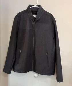 Dockers Gray Nylon Shell Fleece Lined Full Zip Men’s Jacket Hidden Hood Size XL - Picture 1 of 10