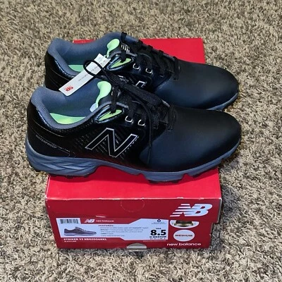 Zapatos de golf New Balance Striker V2 para hombre talla 8,5 negros lima nuevos sin clavos Foto 1 de 4