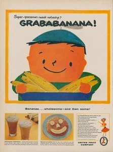 1957 Banana Super Spaceman Grababanana Chiquita Lyrics United Fruit Print Ad L10 - Picture 1 of 1
