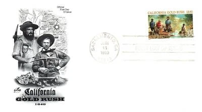 US FIRST DAY COVERS CALIFORNIA GOLD RUSH 1849 ON THREE DIFFERENT CACHETS 1999 - Image 1 of 4