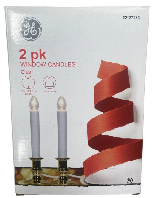 GE 2127233 Electric Plug in Window Candles Clear Holiday Light - (Pack of 2)