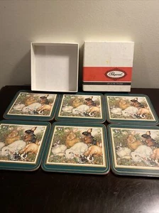 PIMPERNEL BOXED COASTERS BUNNIES SET OF SIX - Picture 1 of 6