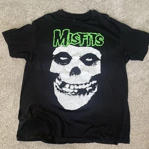 MISFITS Mens Black Shirt With White Skull Size XL Misfits Brand And Logo EUC #1 - Picture 1 of 4