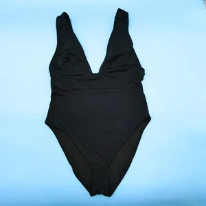 Costume intero Victorias Secret medio largo spalline increspato nero VS nuoto nuovo - Foto 1 di 7