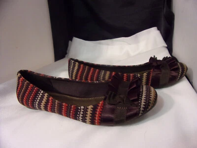 Zapatos planos de ballet Fergalicious By Fergie para mujer Alana multicolor marrón talla 8,5 M Foto 1 de 4