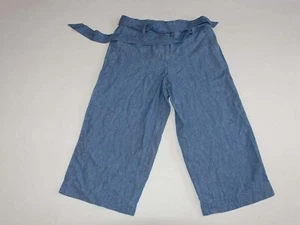 Talbots Women's Wide Leg Capri Pants Size 10 Petite NWT Blue Linen Cotton 10P - Picture 1 of 6