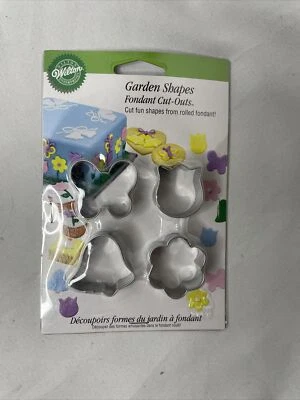 Wilton Fondant Jardín Forma Recortes Mariposa Tulipán Campana Flor Nuevo en Paquete Foto 1 de 2