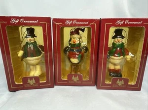 Holiday Brights Christmas Ornaments Snowman penguin  Moving Joints Collins lot - Picture 1 of 22