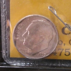 1955-S ROOSEVELT DIME RARE S OVER S GEM BU ALL - Picture 1 of 6