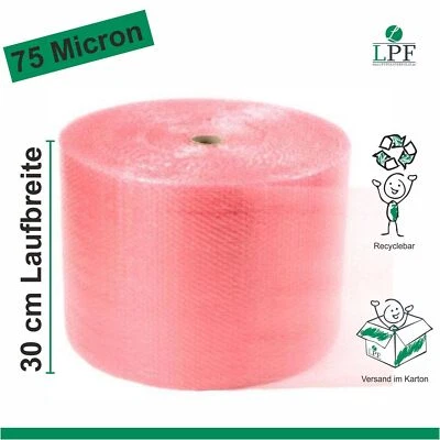 Luftpolsterfolie 75my 30cm Noppenfolie Polsterfolie Knallfolie Verpackungsfolie