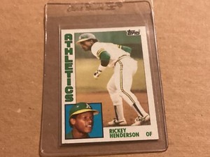 1984 Topps Baseball Card Set Break #230 Rickey Henderson - Near Mint - Sharp Cor