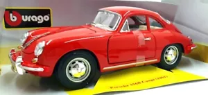 Burago 1/18 Scale Diecast 18-12026 - Porsche 356B Coupe 1961 - Red - Picture 1 of 5