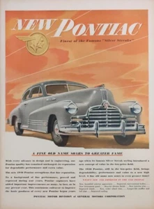 1946 anuncio impreso vintage de Pontiac, post Guerra Mundial - Imagen 1 de 1