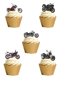 Cake Toppers MOTORBIKE Bike Biker 17 Stand Up Edible Wafer Paper Decorations - Picture 1 of 11