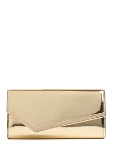 JIMMY CHOO Emmie Gold Leather Clutch Bag New And Authentic - Picture 1 of 4