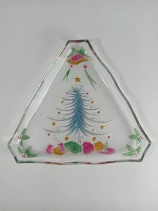 Servizio Biscotti Caramelle Albero di Natale Triangolo Cristallo Vetro - Foto 1 di 4