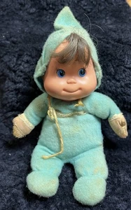 Vintage Mattel Baby Beans Doll Blue Itty Bitty Beans Soft Plush Doll 6" Dolly - Picture 1 of 6