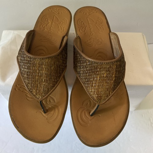 Sandali infradito Clarks Rafia 2 5" con zeppa misura 7M multicolore tacco sughero