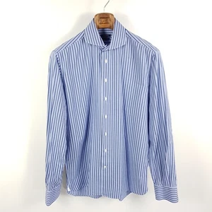 Camisa hombre Suitsupply T. 41 16 larga azul blanco rayas Two Ply Business Shirt - Imagen 1 de 7