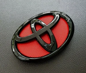 TOYOTA COROLLA ALTIS EMBLEM BLACK - RED PIANO BADGE 14CM LOGO FOR GRILL/ GRILLE - Picture 1 of 6