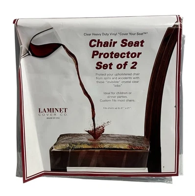 Juego de (2) protectores de silla de vinilo transparente LAMINET para sillas de hasta 21"x 21" Foto 1 de 2